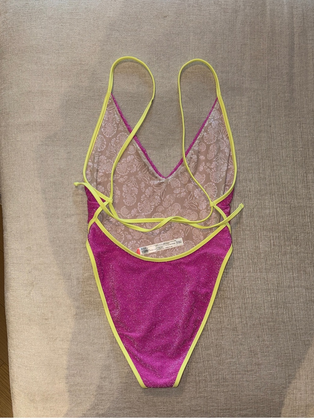 Free People Amber Lurex One Piece Swimsuit Free-est Pink Sparkly Small NEW NWT - Picture 9 of 12